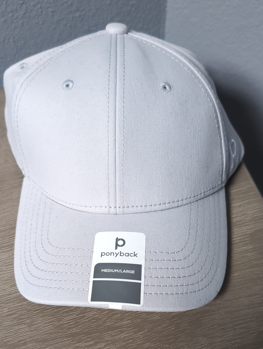 Ponyback Light Gray Baseball Cap - Classic Everyday Hat - New
